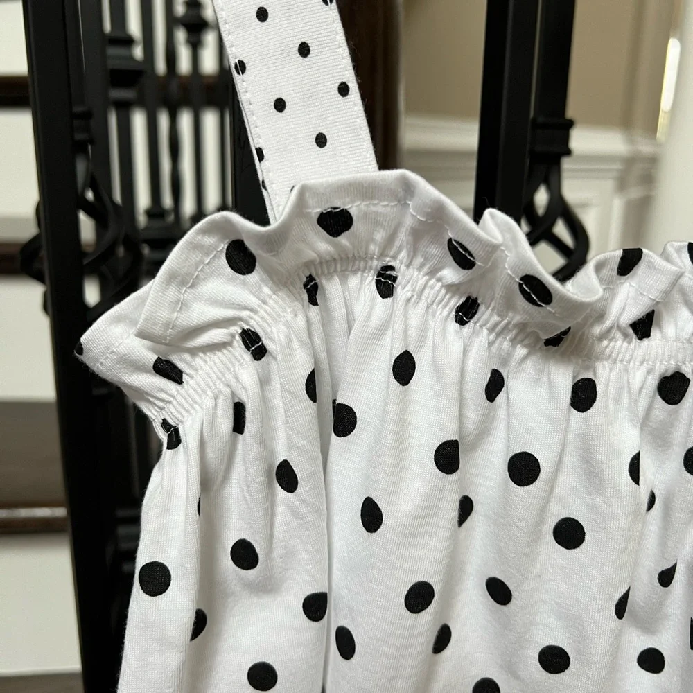 Zara Girls NWOT polka dot cotton Retro sleeveless top size 9 - Picture 9 of 12